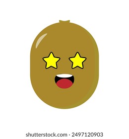 Kiwi emoticon illustration vector. Illustration kiwi isolated on white backgrounds