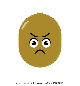Kiwi emoticon illustration vector. Illustration kiwi isolated on white backgrounds