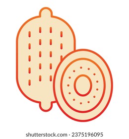 Icono plano de Kiwi. Íconos de naranja tropical de frutas en un estilo moderno y plano. Diseño de degradado de vitamina, diseñado para web y aplicación. Eps 10