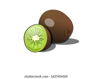 kiwi in flat style.kiwi icons. Vector illustration isolated on white background