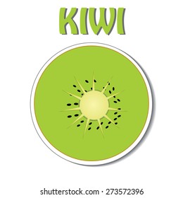 Kiwi flat vector / Kiwi infographic / Fruit label / Kiwi logo / Kiwi simple 