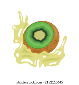 kiwi fresh splash icon isolated