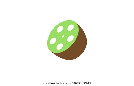 kiwi fruit abstract with movie  logo symbol vector icon illustration graphic design