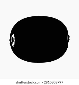 Kiwi Fruit Black Silhouette Vector Illustration