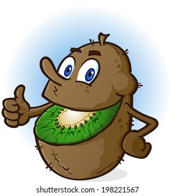 Kiwi Fruit Cartoon Character