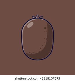 Kiwi Fruit Cartoon Vector Icon Illustration. Food Fruit Icon Concept Isolated Premium Vector. Flat Cartoon Style Suitable for Web Landing Page, Banner, Sticker, Background