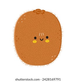 Kiwi fruit character. Vector hand drawn cartoon kawaii character illustration icon. Isolated on white background. Kiwi fruit character concept