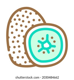kiwi fruit color icon vector. kiwi fruit sign. isolated symbol illustration