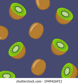 Kiwi fruit cool summer seamless pattern background eco fresh wallpaper