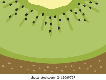 Kiwi fruit cross section background illustration