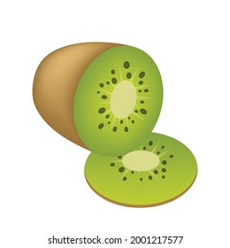 Kiwi Fruit Emoji Vector Design. Art Illustration Agriculture Food Farm Product. Kiwi isolated on white background. 