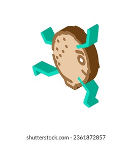kiwi fruit fitness character isometric icon vector. kiwi fruit fitness character sign. isolated symbol illustration