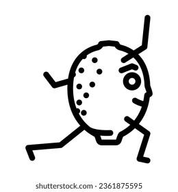 kiwi fruit fitness character line icon vector. kiwi fruit fitness character sign. isolated contour symbol black illustration