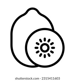 Kiwi, Ilustración Con El Logo De Fruit Flat Icon. Juego de iconos de frutas. Adecuado Para Diseño Web, Logotipo, Aplicación.
