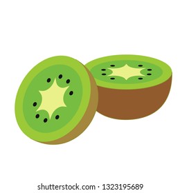 kiwi fruit flat simple illustration. Kitchen cooking - vegetables and fruits series.