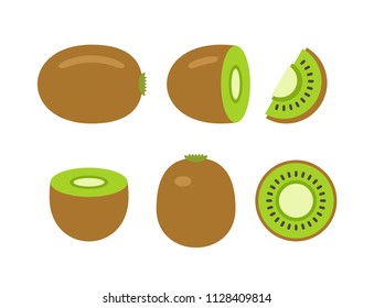kiwi fruit. flat style. isolated on white background
