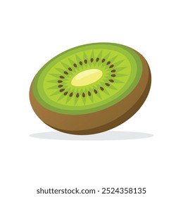 
Kiwi fruta plana vetor ilustração sobre fundo branco.