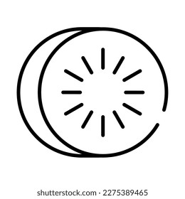 kiwi fruit food line icon isolated
