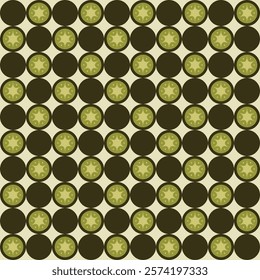 Kiwi Fruit Green Geometric Pattern Modern Shapes Background