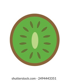 kiwi fruit green half round colorful flat design vector