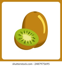 kiwi fruit healthy. food fruit icon concept isolated . flat cartoon style