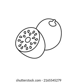 Kiwi fruit icon in line style icon, isolated on white background