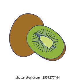 kiwi fruit icon over white background, vector illustration