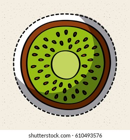 kiwi fruit icon over white background. colorful design. vector illustration