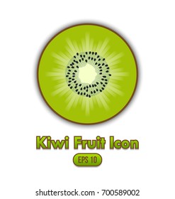 Kiwi fruit icon placed on white background