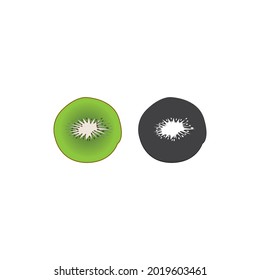 diseño del logotipo de la ilustración del vector de icono de la fruta de kiwi.