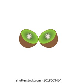 diseño del logotipo de la ilustración del vector de icono de la fruta de kiwi.