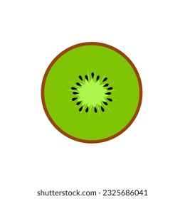 Kiwi fruit icon vector illustration design. Kiwi fruit slice. 