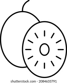 Contorno de vectores de iconos de frutas de Kiwi