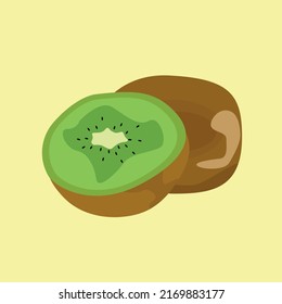 Kiwi fruit illustration, in flat style. Vector graphics.