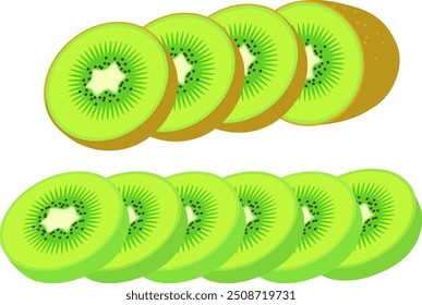 Kiwi conjunto de ilustração de frutas 2.
Um conjunto de ​kiwi fatiado. ​