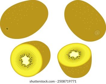 Conjunto de ilustrações de frutas Kiwi 3.
Um conjunto de kiwi.