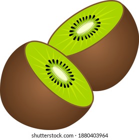 Kiwi the fruit ,illustration, vector on white background.