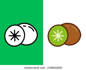 Kiwi Fruit Image, Hand Drawn, Sweet Cartoon Vector Kiwi Image In Illustration For Kids, White Background, Education, Watercolor, Collection Book And Flat Use Print Web Design, Poster, Logo, Cover