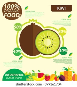 Kiwi Fruit. Infographic Template. Vector Illustration.