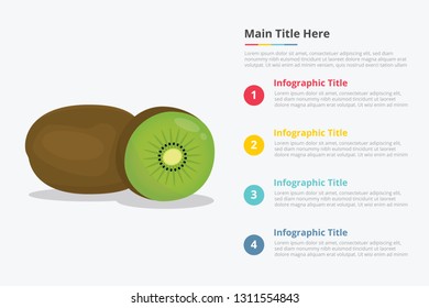 kiwi fruit infographics with some point title description for information template - vector illustration