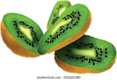 Kiwi Fruit Isolated on White Background