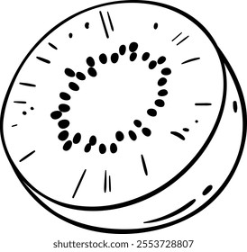 Kiwi Fruit Isolated Outline Illustration