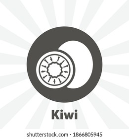 Kiwi fruit isolated vector icon. fruit design element