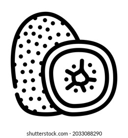 Kiwi Fruchtlinie Symbol Vektorgrafik. Kiwi-Fruchtschild. isoliertes Kontursymbol