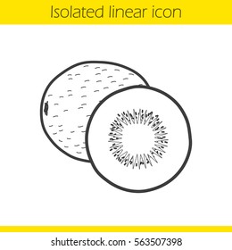 Kiwi fruit linear icon. Thin line illustration. Contour symbol. Vector isolated outline drawing