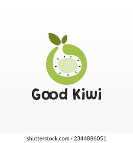 Kiwi fruit logo design concept template. Fresh fruit logo design