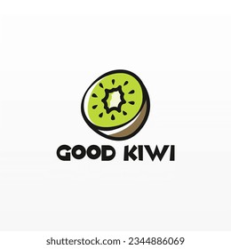 Plantilla de diseño del logo de la fruta de Kiwi. Diseño del logotipo de fruta fresca