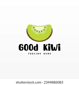 Kiwi fruit logo design concept template. Fresh fruit logo design