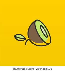 Kiwi fruit logo design concept template. Fresh fruit logo design
