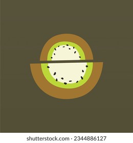 Kiwi fruit logo design concept template. Fresh fruit logo design